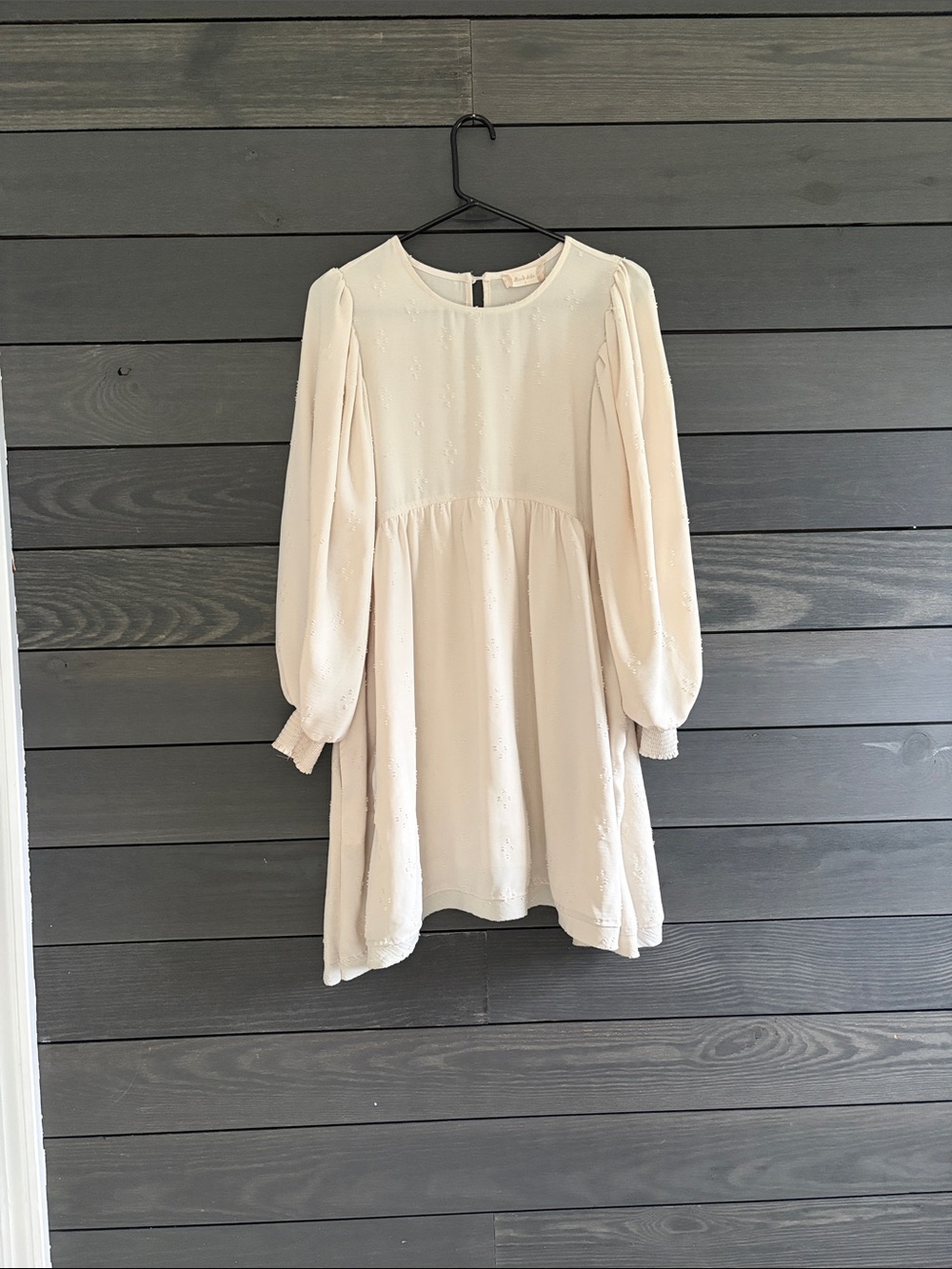 Altar'd State Cream Long-Sleeve Babydoll Dress